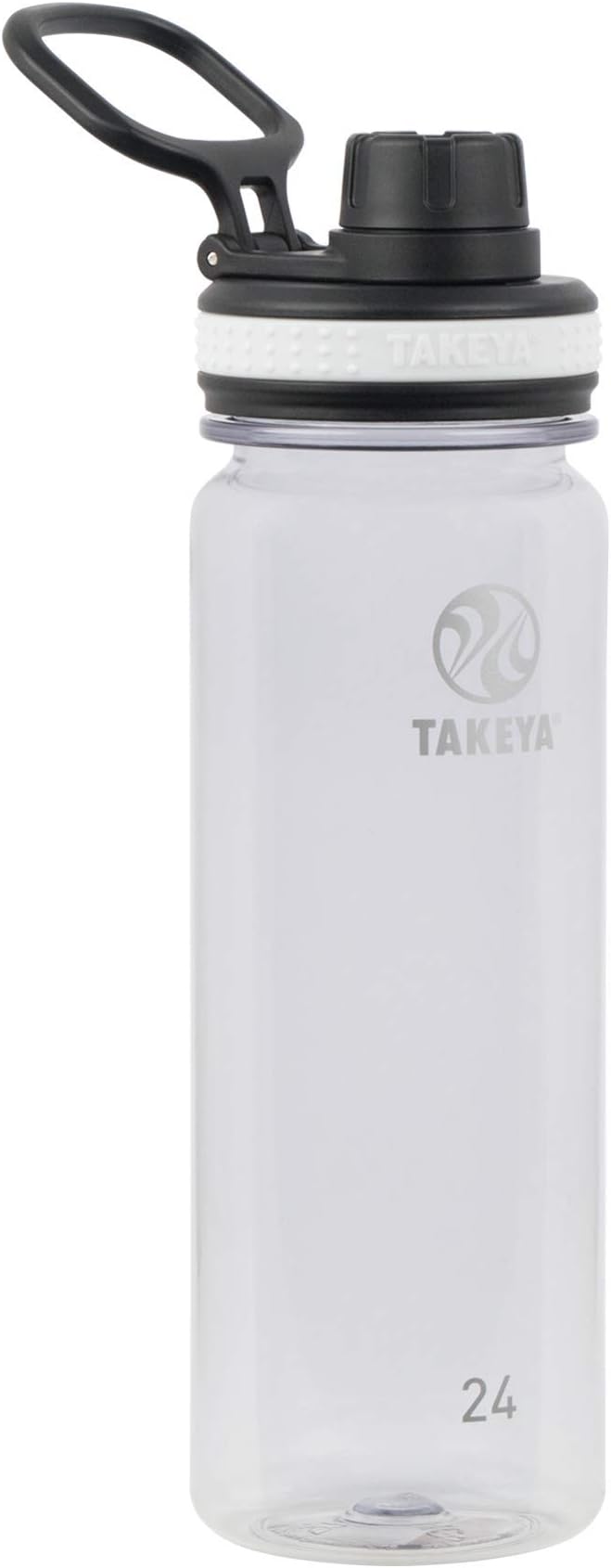 Takeya Tritan Sport Water Bottle with Spout Lid - BPA-Free & Dishwasher-Safe Water Bottle - Reusable Bottle with Lid Handle - Simple Leak-Proof Water Bottle - 24 oz, Clear