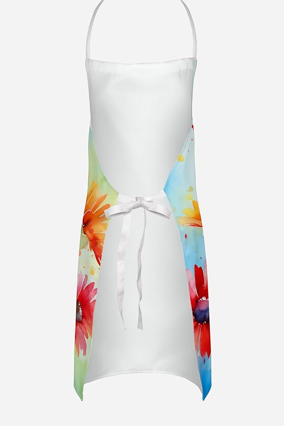 Caroline's Treasures Gerbera Daisies in Watercolor Apron Cooking Kitchen Server Baking Crafts Gardening for Adult Women Men, Unisex, Large, Multicolor