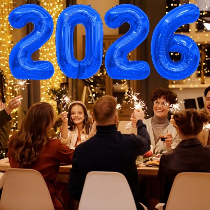 2026 Balloons Royal Blue 2026 Number Balloons New Year Decorations 2026 Numbers 40 Inch Large 2026 Mylar Foil Balloons for 2026 New Years Eve Party Supplies Graduation Christmas Birthday Anniversary