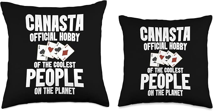 Canasta Game Cards Set Score Sheets Player Tray Canasta Throw Pillow