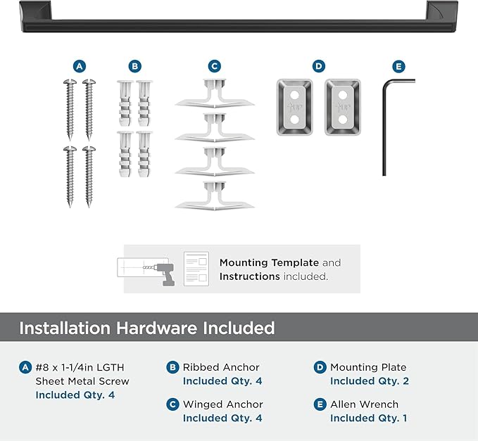 Amerock BH36024MB | Matte Black Towel Bar | 24 in (610 mm) Towel Rack | Mulholland | Bathroom Towel Holder | Bathroom Hardware | Bath Accessories