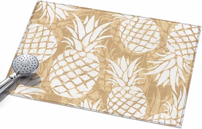 Area Rug 2x3ft, Summer Fruit Pineapple Washable Rugs for Living Room Bedroom, Rustic Vintage Tropical Leaves Soft Non-Slip Area Rugs Rectangle Floor Carpet for Dining Room