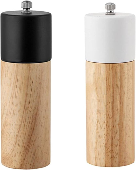 Pepper Mill Grinder Manual Pepper Grinder Wooden Salt and Pepper Mill Multi-Purpose Cruet Kitchen Tool with Ceramic Grinder for Kitchen Household for Home, Barbecue, Party (Color : 1) (B)