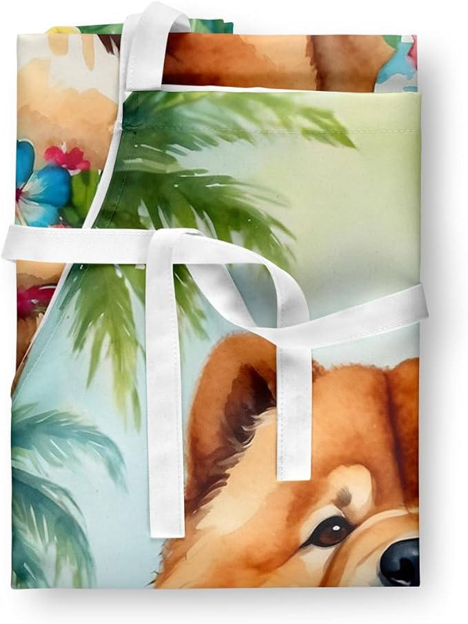 Caroline's Treasures Chow Chow Luau Apron Cooking Kitchen Server Baking Crafts Gardening for Adult Women Men, Unisex, Large, Multicolor