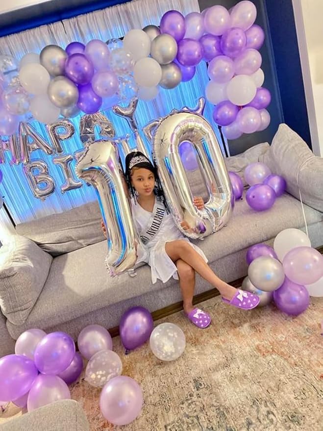 15 Balloons Number, 15th Birthday Decorations for Girls Boys, 51st Silver Birthday Party Decorations 40 In Balloons for Wedding, Celebration Party, Graduations