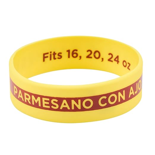 Restaurantware Silicone Squeeze Bottle Band 10 Count 2.75 Inch Dishwasher Safe Condiment Identification Band, Garlic Parmesan Yellow Non-Slip Band for Condiment Labeling at Restaurants, Food Trucks