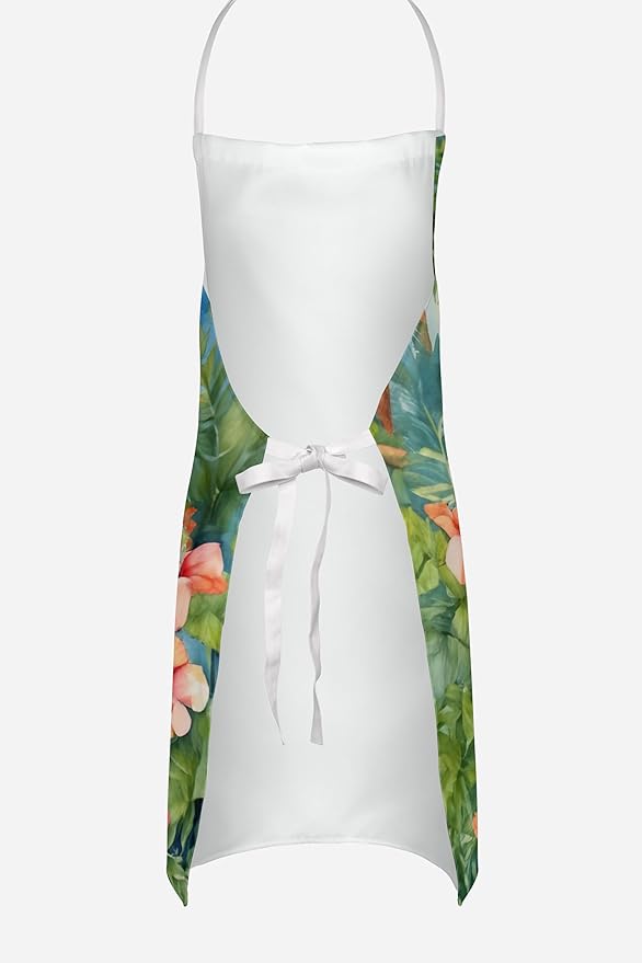 Caroline's Treasures Rat Terrier Luau Apron Cooking Kitchen Server Baking Crafts Gardening for Adult Women Men, Unisex, Large, Multicolor