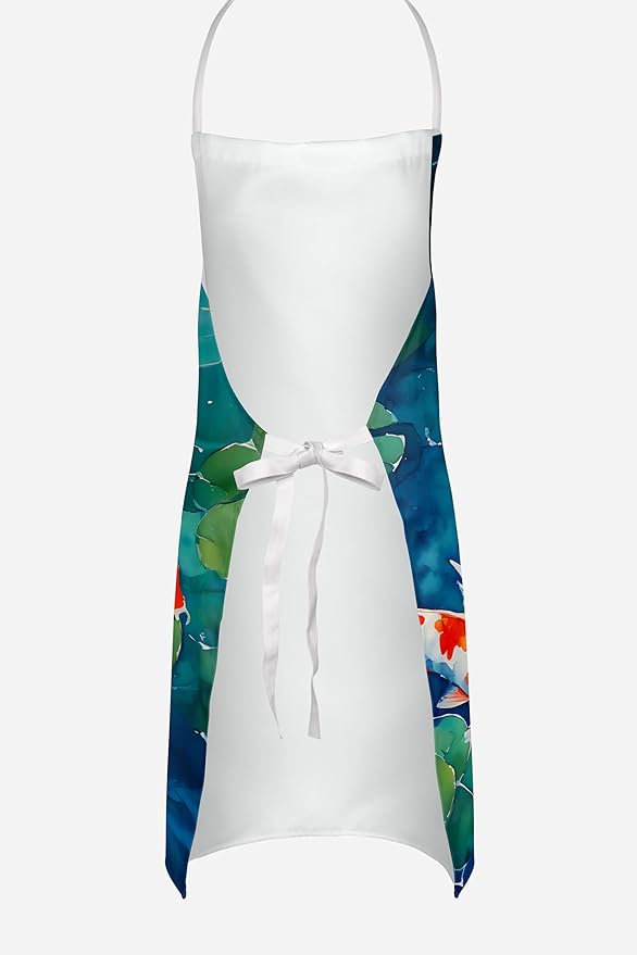 Caroline's Treasures Koi Fish Apron Cooking Kitchen Server Baking Crafts Gardening for Adult Women Men, Unisex, Large, Multicolor