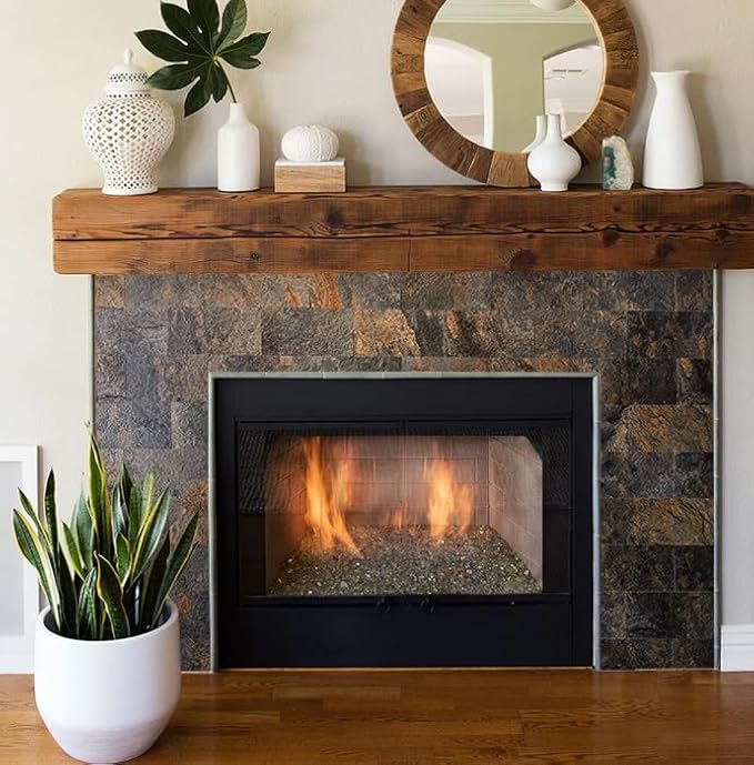 AULIGET 200 Pieces Rust Slate Peel and Stick Backsplash Wall Tiles, 3" x 6" PVC Faux Stone Stick on Tiles for Backsplash Kitchen, Bathroom, Laundry Room, Camper, Fireplace