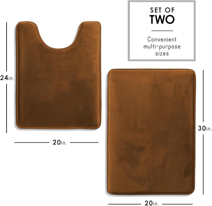 Clara Clark Bathroom Rugs, Velvet Memory Foam Bath Mat, Non-Slip Bath Rugs, Machine Wash, Dries Quickly, Ultra Soft Plush Bath Mats for Bathroom,
