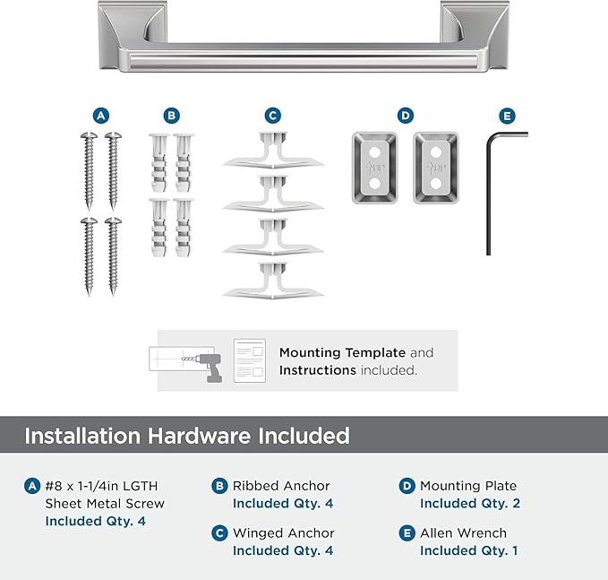 Amerock Mulholland Chrome 9 inch (229mm) Towel Bar, BH3602526