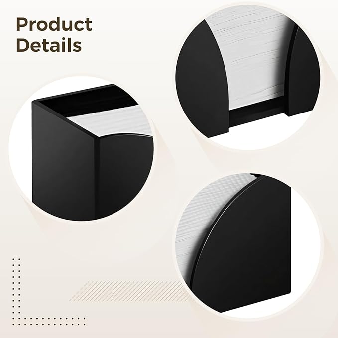 2 Pcs Black Acrylic Paper Towel Dispensers for Countertops, Paper Towel Organizers for Kitchen & Office