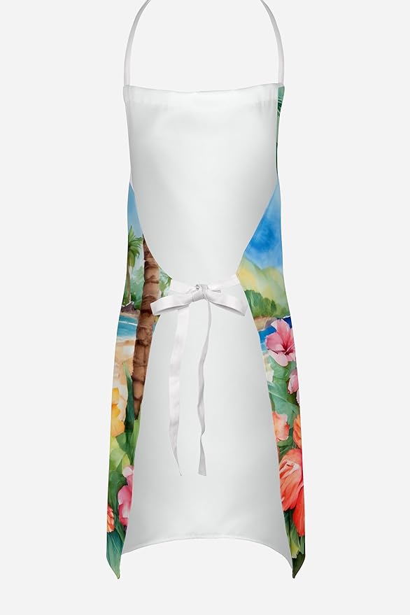 Caroline's Treasures Pomeranian Luau Apron Cooking Kitchen Server Baking Crafts Gardening for Adult Women Men, Unisex, Large, Multicolor