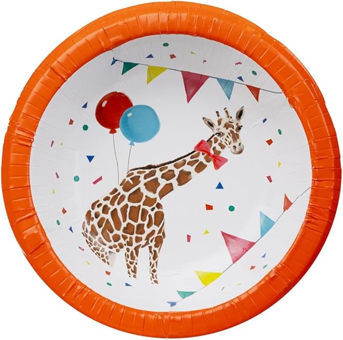 Talking Tables 8 x Safari Party Paper Bowls | Eco-Friendly Disposable Bowls, Fun Children's Party, Birthday Party, Animal Safari, Madagascar