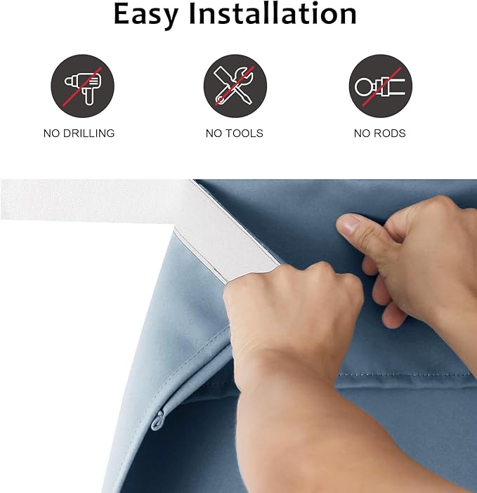 Stone Blue Blackout Curtain - Suitable for Doors & Windows, Insulated, 25W x 40L Inches, 1 Panel