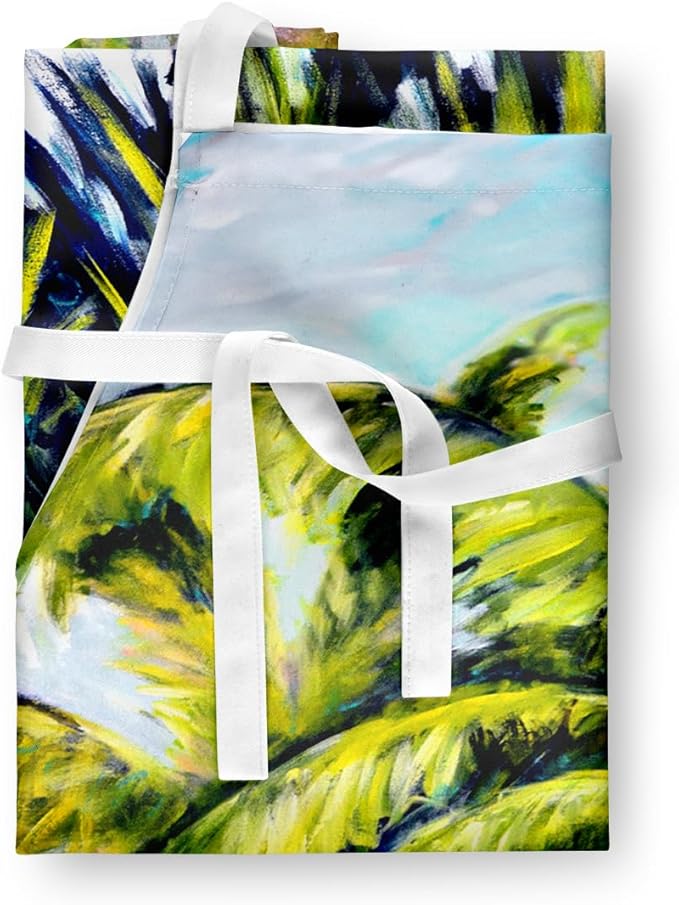 Caroline's Treasures Tropical Breeze Palm Trees Apron Cooking Kitchen Server Baking Crafts Gardening for Adult Women Men, Unisex, Large, Multicolor