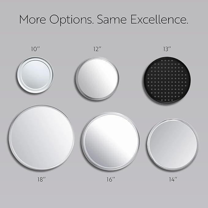 Restaurantware Met Lux 16 Inch Commercial Pizza Pan 1 Coupe Style Pizza Cooking Tray - Heavy-Duty 18-Gauge Aluminum Round Baking Tray Oven-Baking For Pizzas & More
