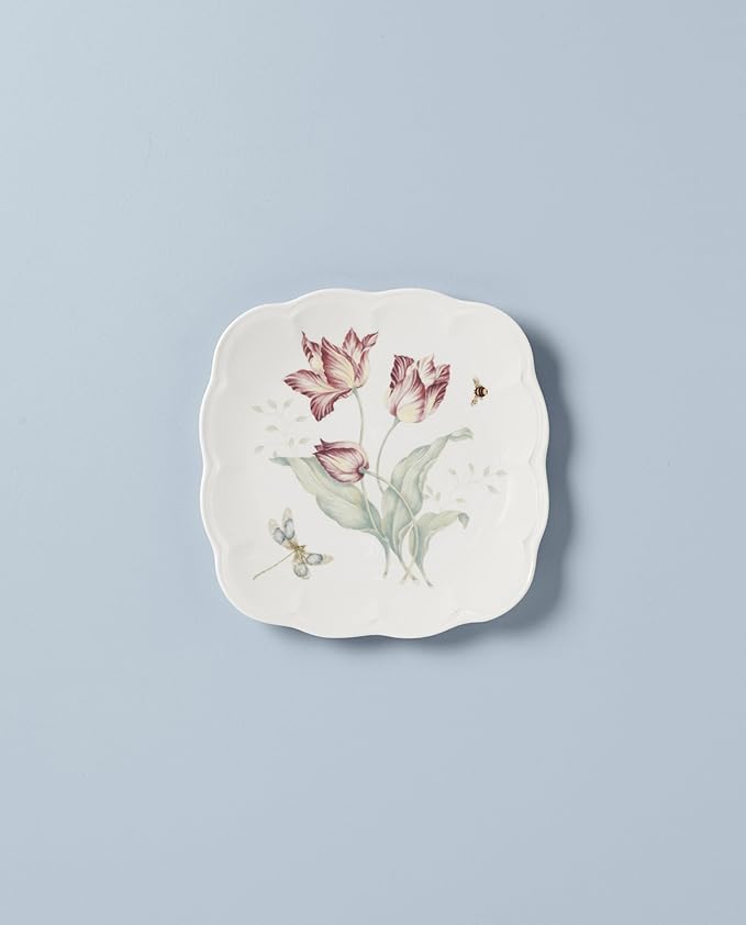 Lenox 788578 Butterfly Meadow Accent Plate, Multicolor, 1 Count (Pack of 1),White