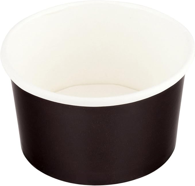 Coppetta 3 Ounce Paper Cups, 200 Durable To Go Cups - Lids Sold Separately, Disposable, Black Paper Dessert Cups, Freezable, For Cafes And Restaurants - Restaurantware