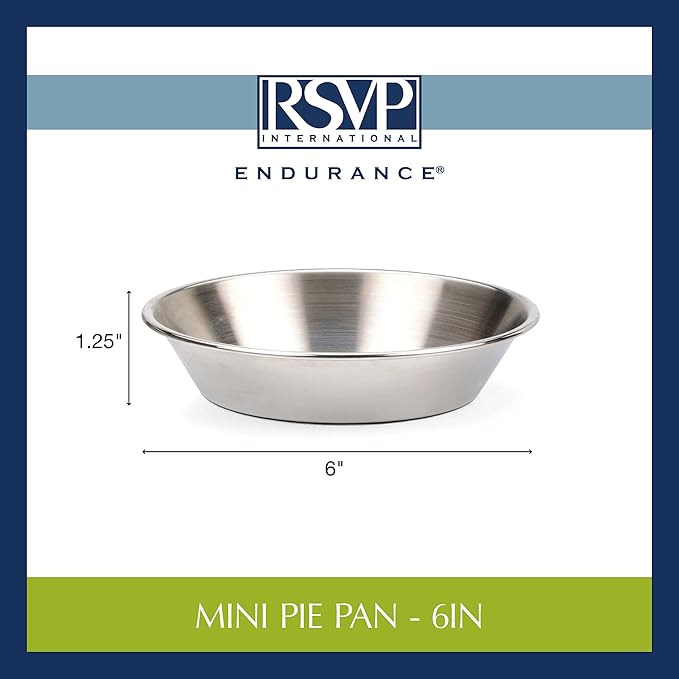 RSVP International Endurance Kitchen Collection, Pastry Baking Accessories, Mini Pie Pan