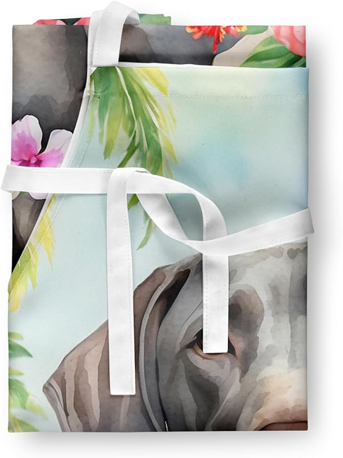 Caroline's Treasures Weimaraner Luau Apron Cooking Kitchen Server Baking Crafts Gardening for Adult Women Men, Unisex, Large, Multicolor