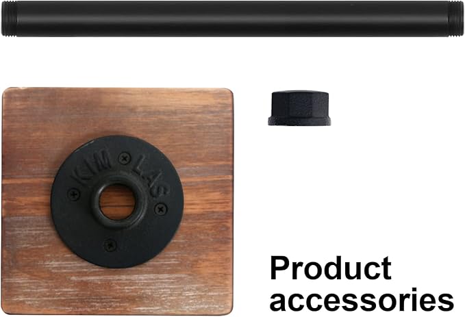 HouseAid Industrial Pipe Paper Towel Holder Stand, Free-Standing Farmhouse Kitchen Towel Holder, Rustic Paper Towel Rack for Countertop, Matte Black