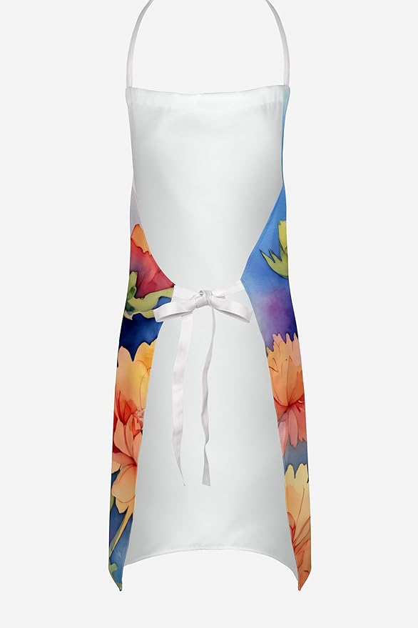 Caroline's Treasures Chrysanthemums in Watercolor Apron Cooking Kitchen Server Baking Crafts Gardening for Adult Women Men, Unisex, Large, Multicolor