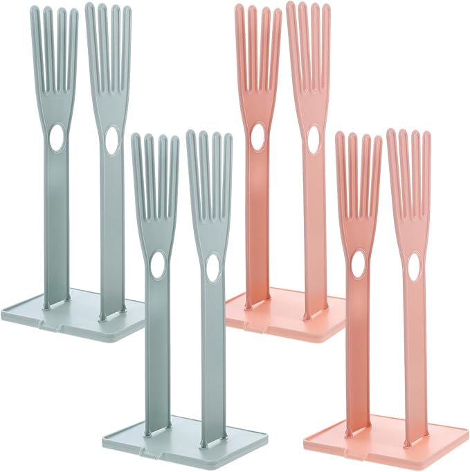 4pcs Kitchen Gloves Holder - Mitten Dryer Reusable Plastic Dish Washing Rack - Sink Holder Stand For Dish Gloves Rags Sponge Food Bag Organizer