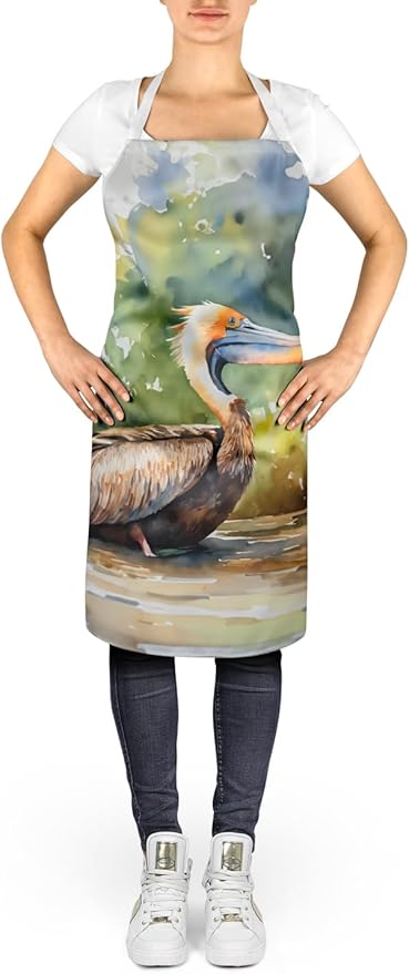Caroline's Treasures Pelican Apron Cooking Kitchen Server Baking Crafts Gardening for Adult Women Men, Unisex, Large, Multicolor