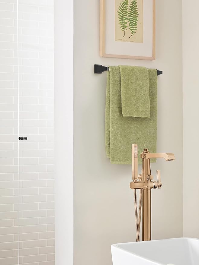 Amerock BH36023MB | Matte Black Towel Bar | 18 in (457 mm) Towel Rack | Mulholland | Bathroom Towel Holder | Bathroom Hardware | Bath Accessories