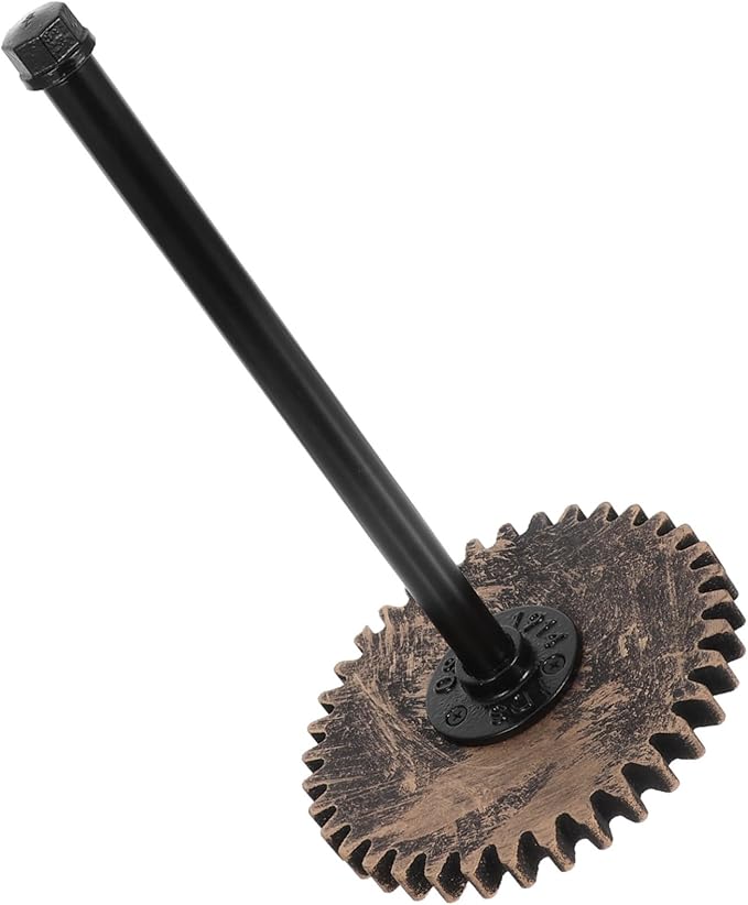 Rustic Industrial Pipe Paper Towel Holder Freestanding Black Metal Towel Stand for Kitchen Bathroom Vintage Design and Plastic Wrap Storage