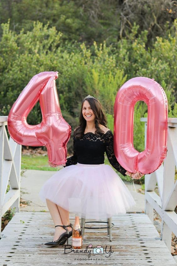 Number 0 Balloons 40 Inch Pink Number Balloons for 10 20 30 40 50 60 70 80 90 100 Numbers Balloon Birthday Decorations Wedding Event Baby Shower
