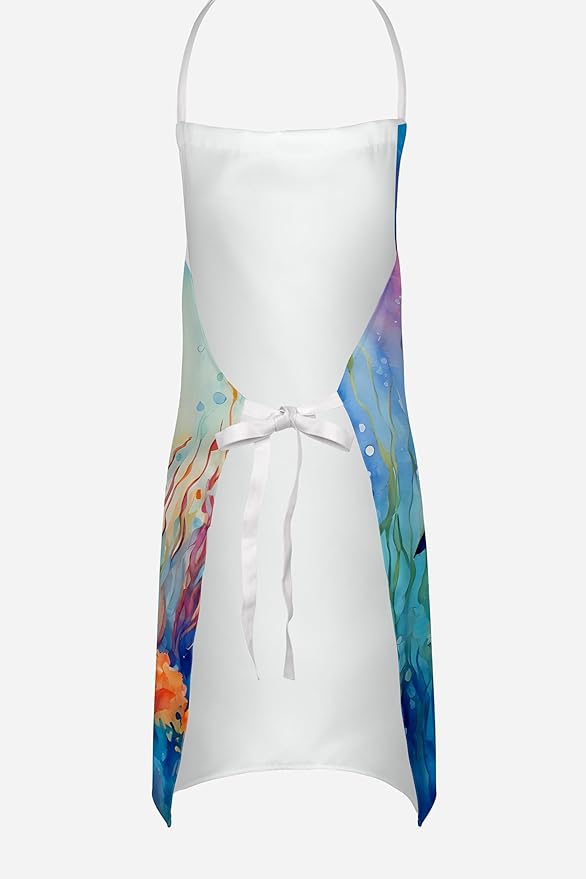 Caroline's Treasures Dolphin Apron Cooking Kitchen Server Baking Crafts Gardening for Adult Women Men, Unisex, Large, Multicolor