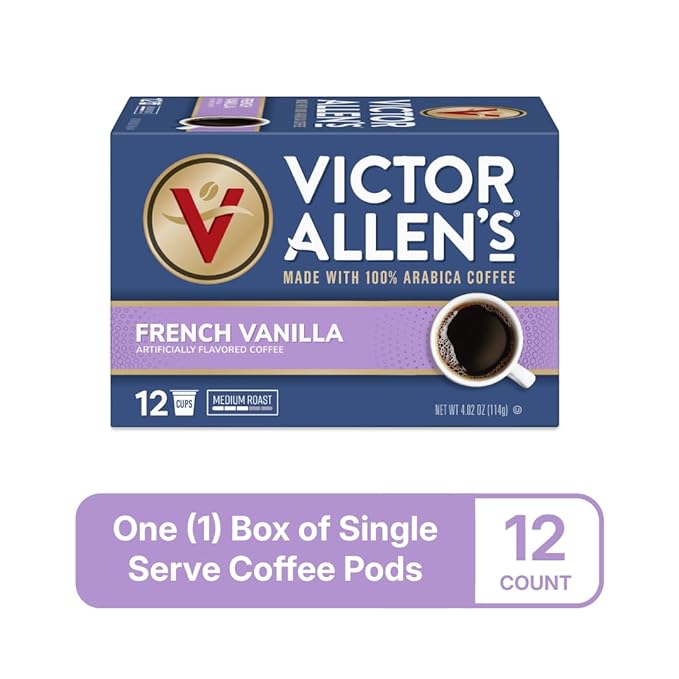 Victor Allen's Coffee French Vanilla Coffee, 12 Count, Single Serve Coffee Pods for Keurig K-Cup Brewers (Pack of 2)