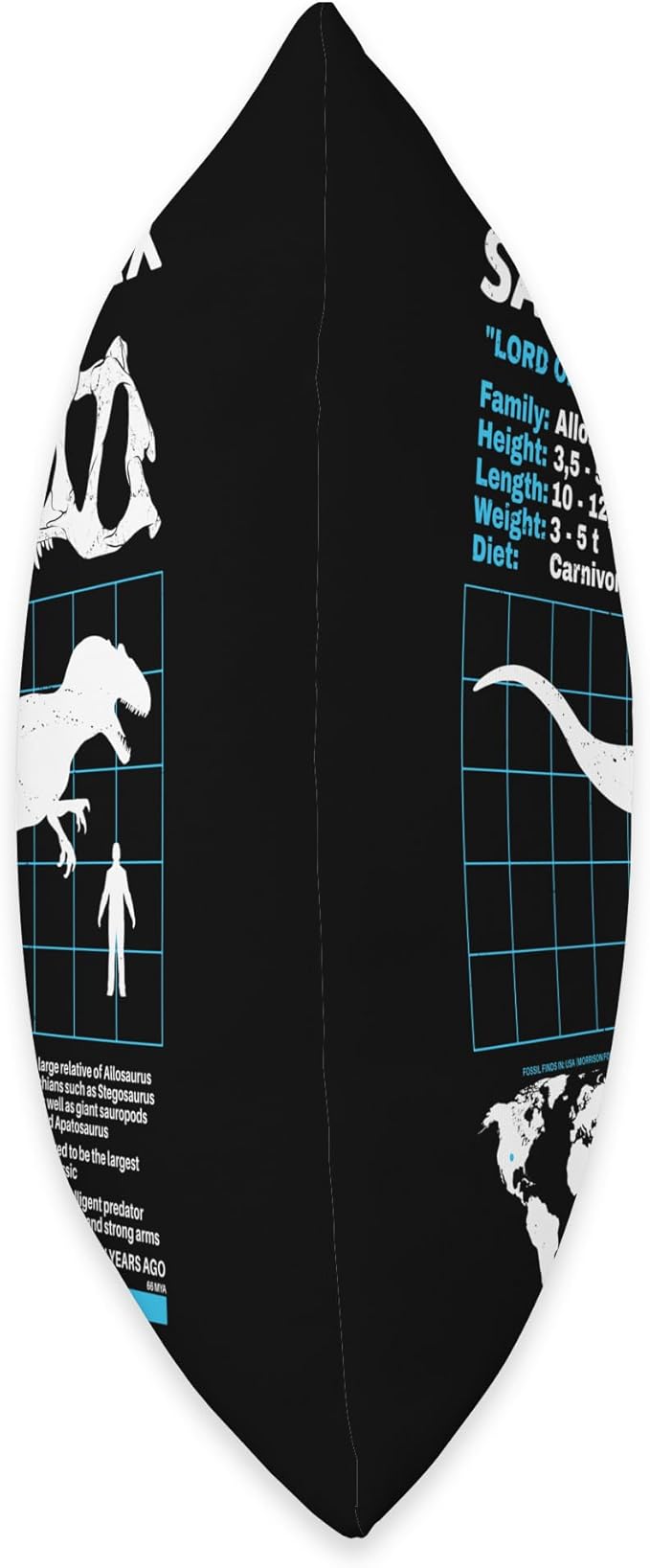 Saurophaganax fact sheet Dinosaur Facts Throw Pillow