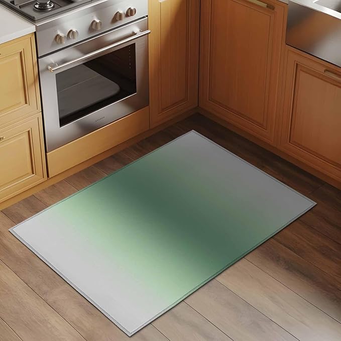Area Rug 2x3ft, Rat Tail Green Gray Gradual Washable Rugs for Living Room Bedroom, Abstract Art Soft Non-Slip Area Rugs Rectangle Floor Carpet for Dining Room