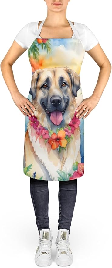 Caroline's Treasures Anatolian Shepherd Luau Apron Cooking Kitchen Server Baking Crafts Gardening for Adult Women Men, Unisex, Large, Multicolor