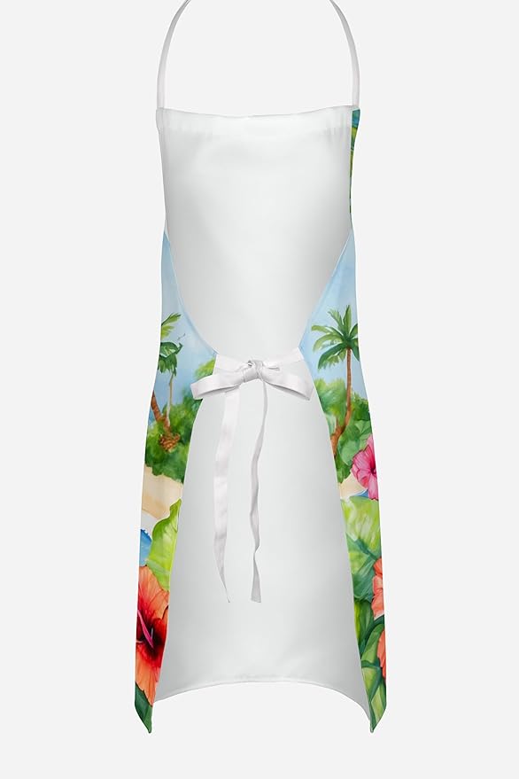 Caroline's Treasures Curly-Coated Retriever Luau Apron Cooking Kitchen Server Baking Crafts Gardening for Adult Women Men, Unisex, Large, Multicolor