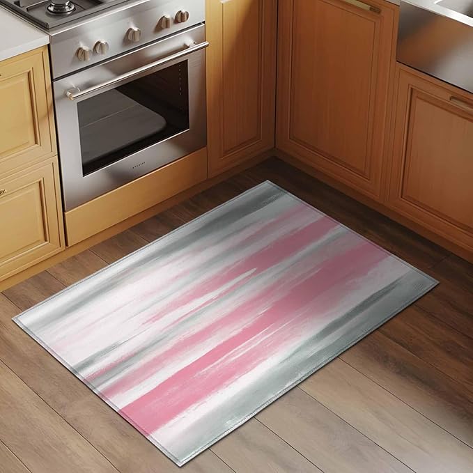 Area Rug 2x3ft, Pink Grey Mottled Texture Seamless Washable Rugs for Living Room Bedroom, Gradient Abstract Art Soft Non-Slip Area Rugs Rectangle Floor Carpet for Dining Room