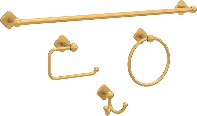 Franklin Brass Gainesville (1-Pack) Hand Towel Holder Satin Gold Towel Racks for Bathroom Wall Round Towel Ring Holder for Bath Towel Hanger for Kitchen, Bathroom Accessories GNV46-SG
