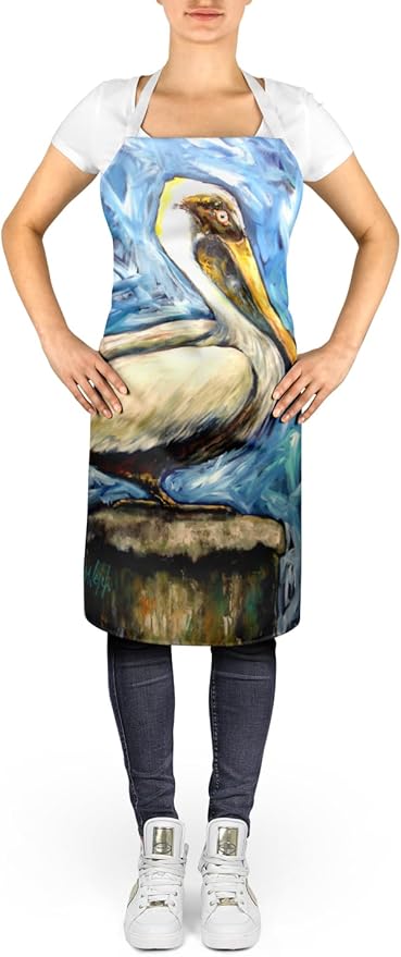 Caroline's Treasures Pelican Blues Apron Cooking Kitchen Server Baking Crafts Gardening for Adult Women Men, Unisex, Large, Multicolor