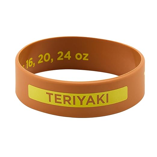 Restaurantware Silicone Squeeze Bottle Band 10 Count 2.75 Inch Dishwasher Safe Condiment Identification Band, Teriyaki Brown Non-Slip Label Band for Condiment Labeling at Restaurants, Food Trucks