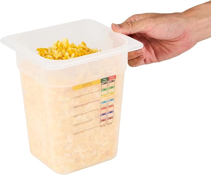 Restaurantware Food Storage Container 10 Pack of 6.8 x 6.2 x 7.8 Inches Plastic Stackable Storage Box White Reusable Label Container Dishwasher Safe For Restaurants And Kitchens