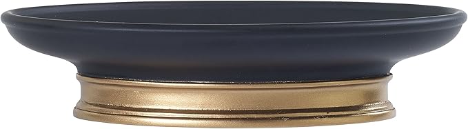 Avanti Linens - Soap Dish, Guest Bathroom Essentials, Countertop Bathroom Accessories, Modern Home Decor (Memphis Collection, Black)