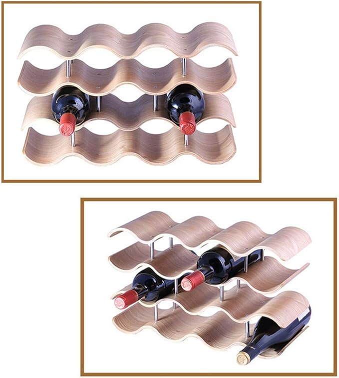 Wine Racks Wine Rack for Kitchen Countertops Countertops Tea Wine Beer Soda Pop Stackable Elegant French Style Wine Rack (Color : 2 Layer Size : Free Size)