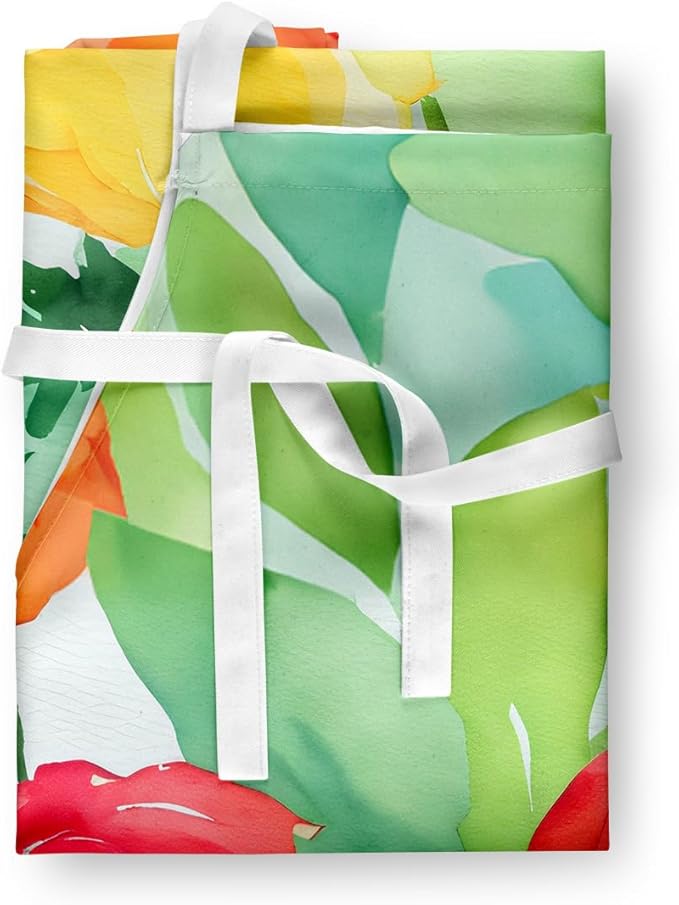 Caroline's Treasures Ranunculus in Watercolor Apron Cooking Kitchen Server Baking Crafts Gardening for Adult Women Men, Unisex, Large, Multicolor