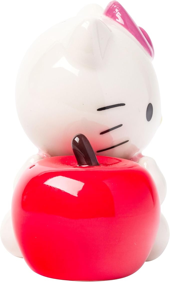 Silver Buffalo Sanrio Hello Kitty 3D Ceramic Salt and Pepper Shaker Set, 5.25” L x 2.6” W x 4” H