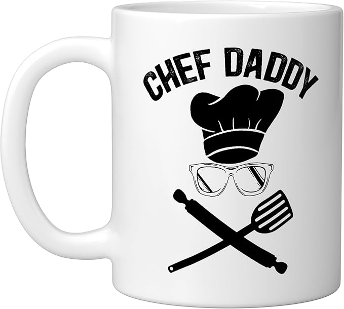 Chef Daddy Best Dad Ever Culinary Cooking Baking Fathers Day Ceramic Mug, White