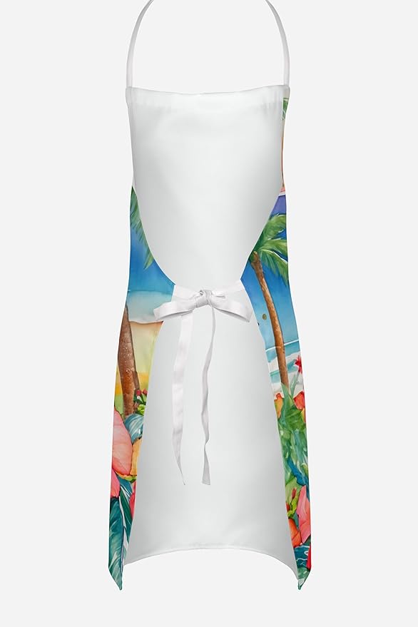 Caroline's Treasures Coton de Tulear Luau Apron Cooking Kitchen Server Baking Crafts Gardening for Adult Women Men, Unisex, Large, Multicolor