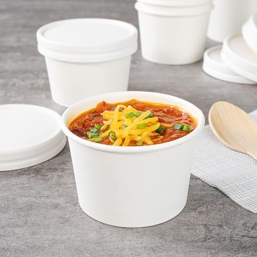 Coppetta 4 Ounce Dessert Cups, 50 Disposable Ice Cream Cups - Lids Sold Separately, Heavy-Duty, White Paper Frozen Yogurt Bowls, For Hot And Cold Foods, Perfect For Gelato Or Mousse - Restaurantware